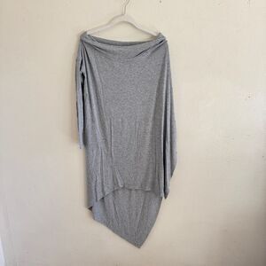 We The Free Gray Asymmetrical Tunic Top